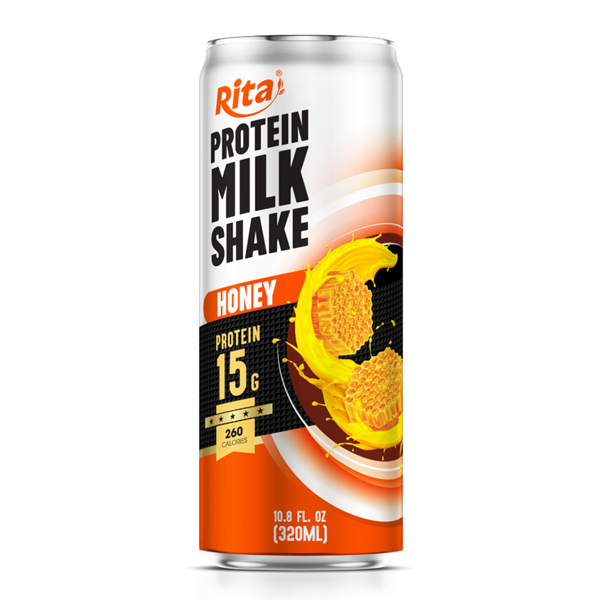 Protein Milkshake Drink Honey Flavor 320ml Sleek Can